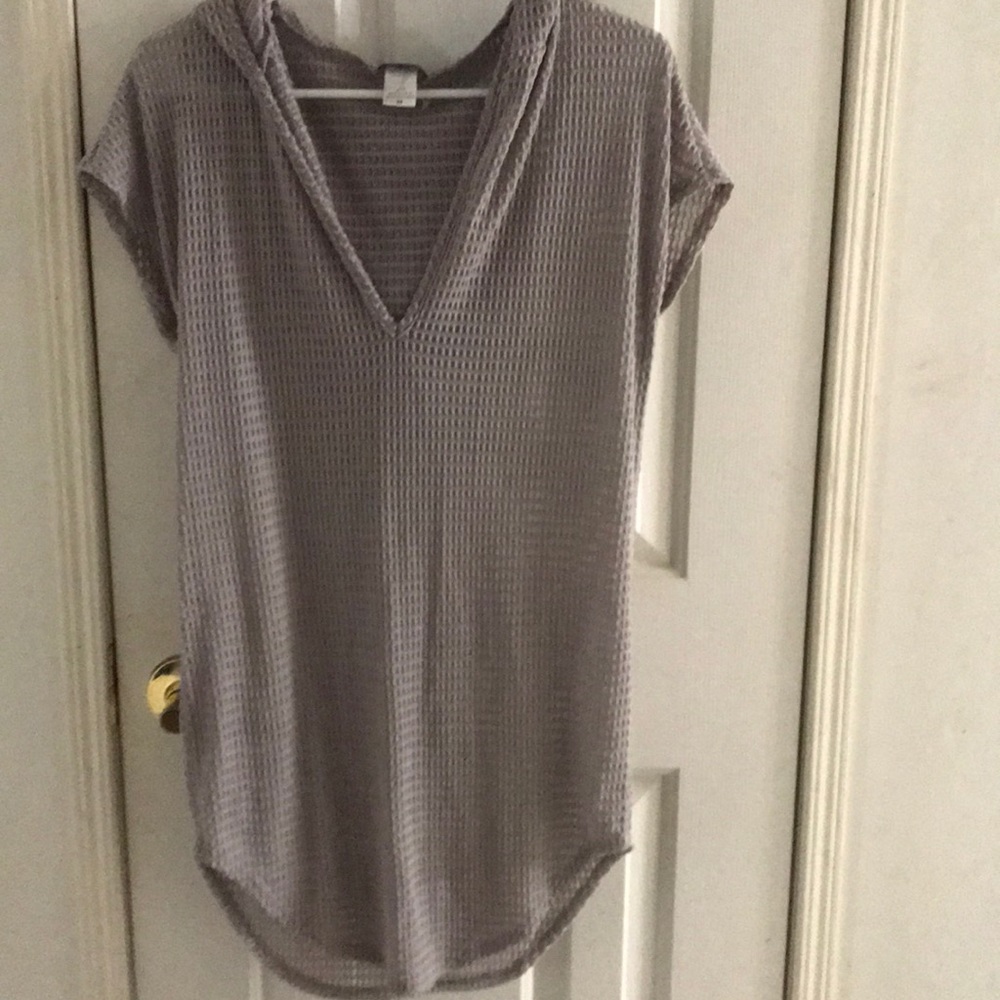 Silver tunic hoodie